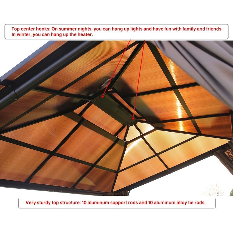 Erommy 13 Ft. W x 10 Ft. D Aluminum Paito Gazebo