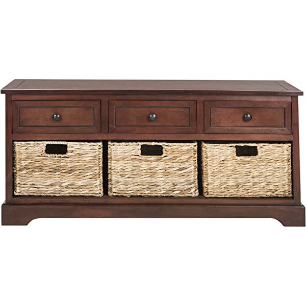 Safavieh American Homes Damien 3-Drawer Storage Unit, Dark Cherry