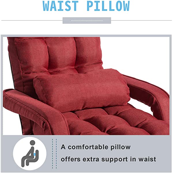 Harper&Bright Designs Folding Lazy Sofa Floor Chaise Lounge Chair Futon with Back Support, Beige