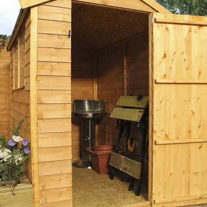 6 x 4 Overlap Single Door Apex Wooden Shed