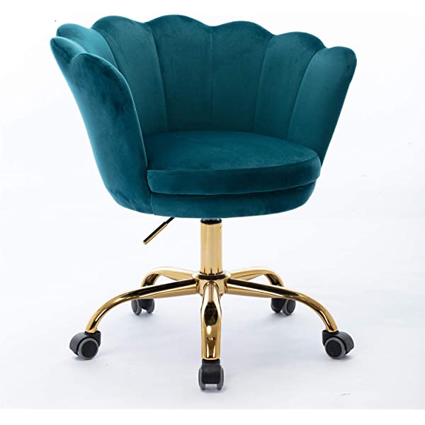 MTFY Modern Home Office Swivel Chair, Shell Desk Chair with Adjustable Height, Upholstered Ergonomic Computer Desk Chair Leisure Task Chair Accent Armchair for Office, Living Room,Bedroom (Beige)