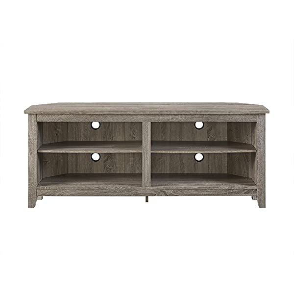 Walker Edison Wren Classic 4 Cubby TV Stand for TVs up to 65 Inches, 58 Inch, Black Black 58 InchTV Stand