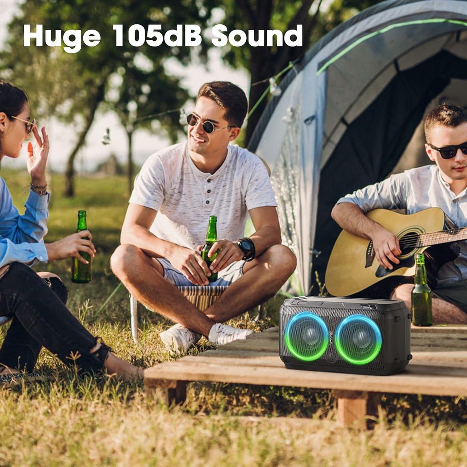 Bluetooth Speaker, W-KING 80W Super Punchy Bass, Huge 105dB Sound Portable Wireless Speakers, M