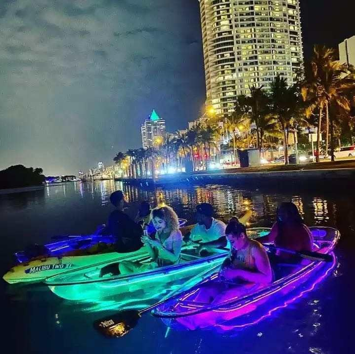 Clear Transparent 2 Person 11ft. Kayak Canoe With Colorful LED Lights NEW
