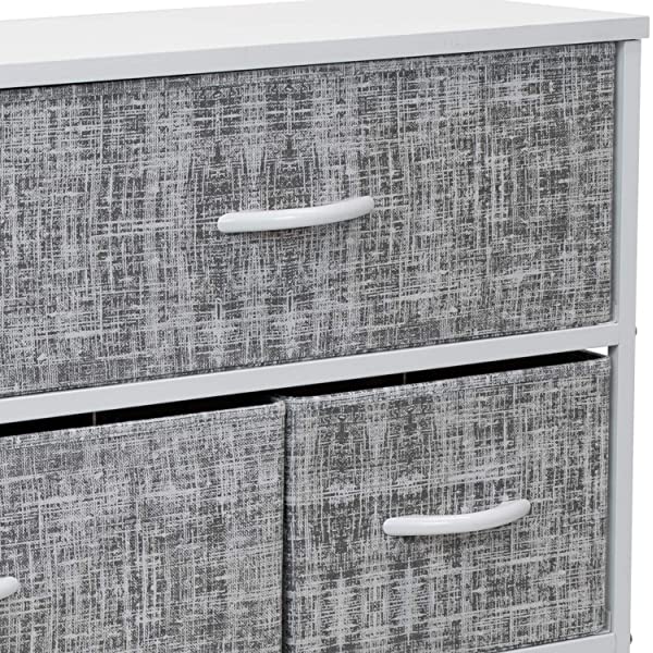 Sorbus Dresser with 8 Drawers - Furniture Storage Chest Tower Unit for Bedroom, Hallway, Closet, Office Organization - Steel Frame, Wood Top, Easy Pull Fabric Bins (White)