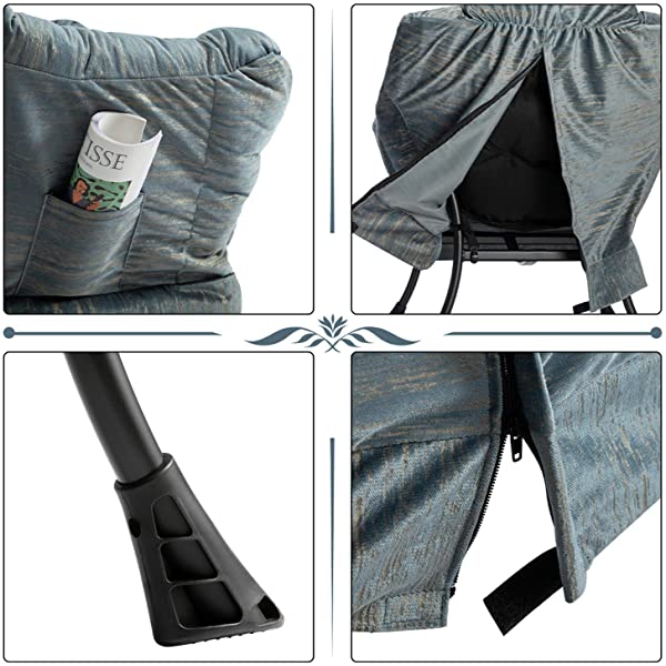 AbocoFur Modern Large Cotton Fabric Lazy Chair，Accent Contemporary Lounge Chair, Single Steel Frame Leisure Sofa Chair with Armrests and A Side Pocket, Beige