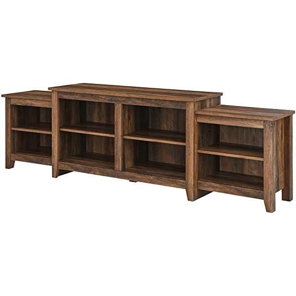 Walker Edison Wren Classic 4 Cubby TV Stand for TVs up to 65 Inches, 58 Inch, Black Black 58 InchTV Stand